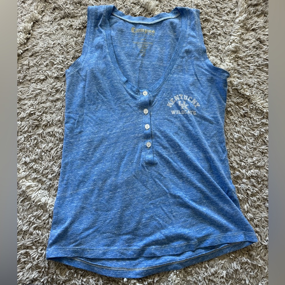 Blue University of Kentucky Wildcats Button Up Tank Top